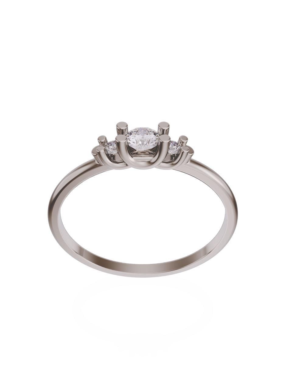 Solitario de oro 14 k zirconia 2