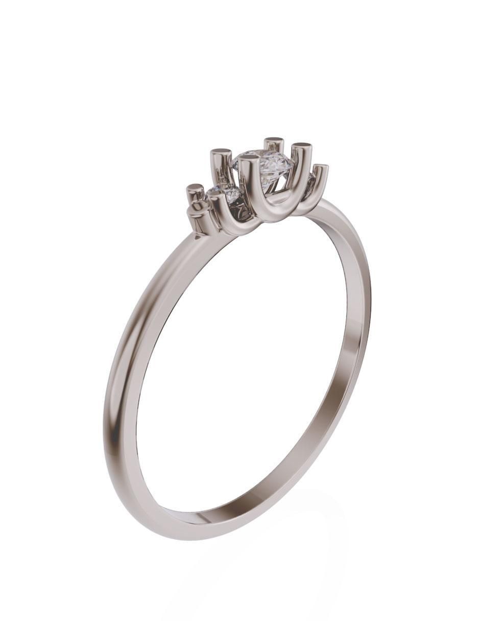 Solitario de oro 14 k zirconia 3