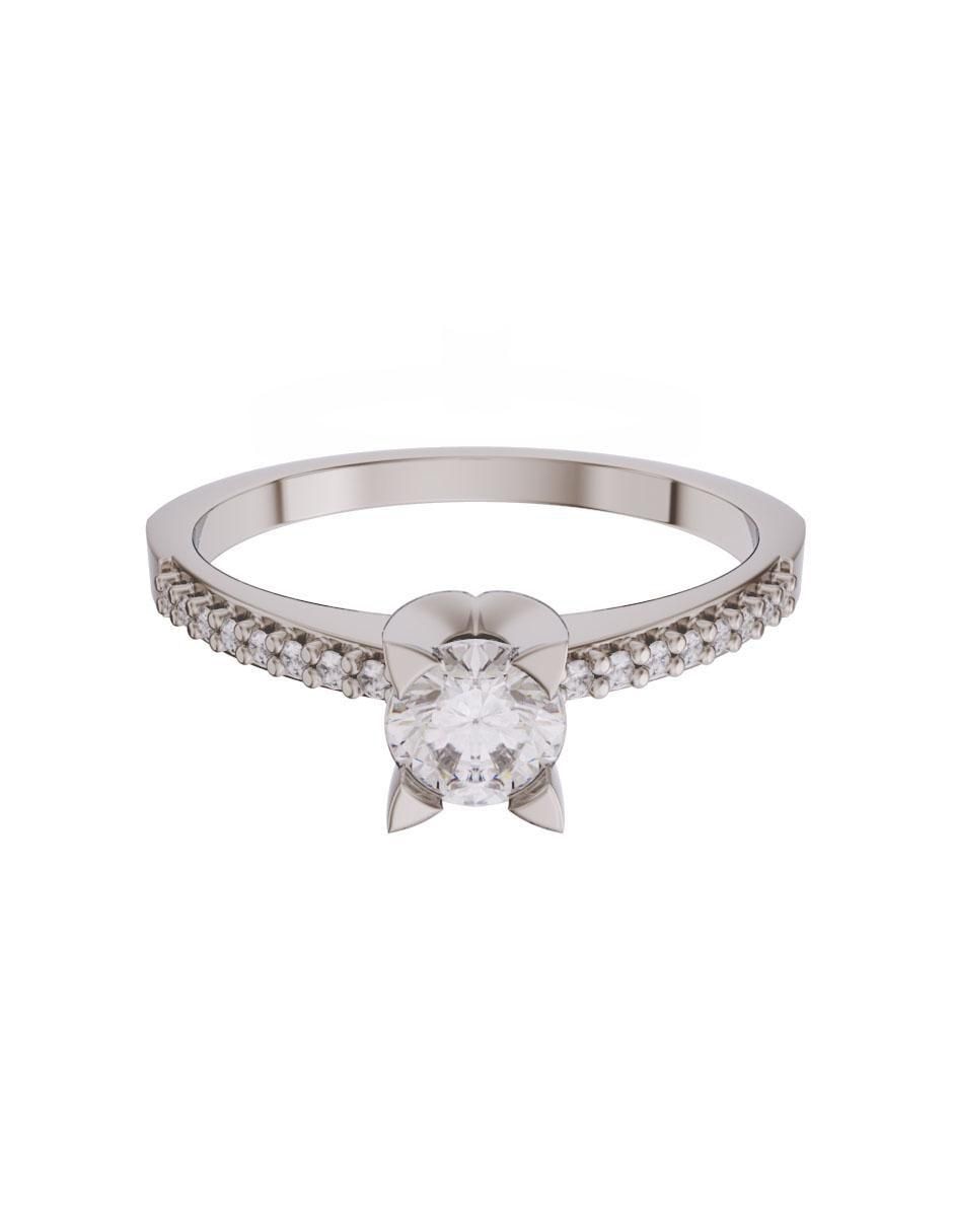 Solitario de oro 14 k zirconia