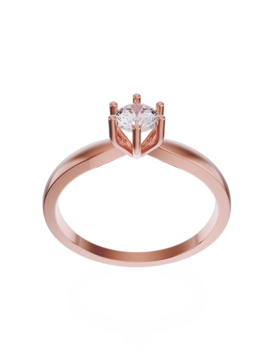 Solitario de oro 14 k zirconia 2