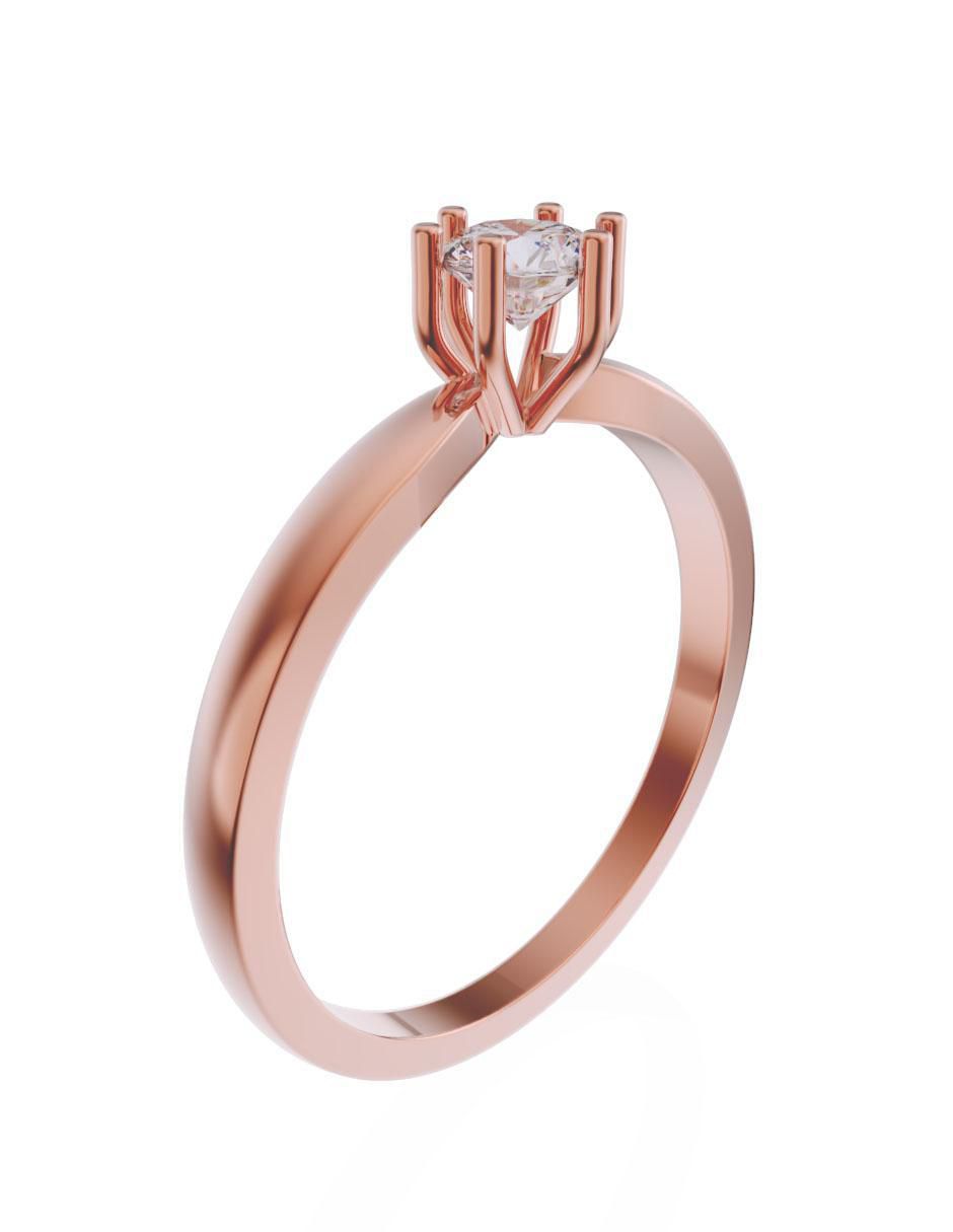 Solitario de oro 14 k zirconia 3