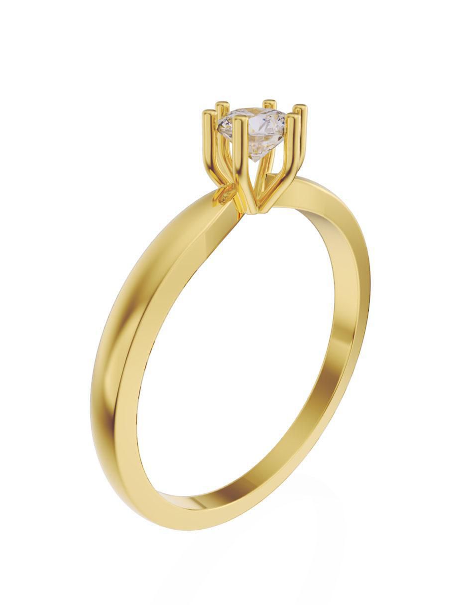 Solitario "de (si aplica)" ninguna fonelli sin familia sin temática 14 k "de" oro zirconia