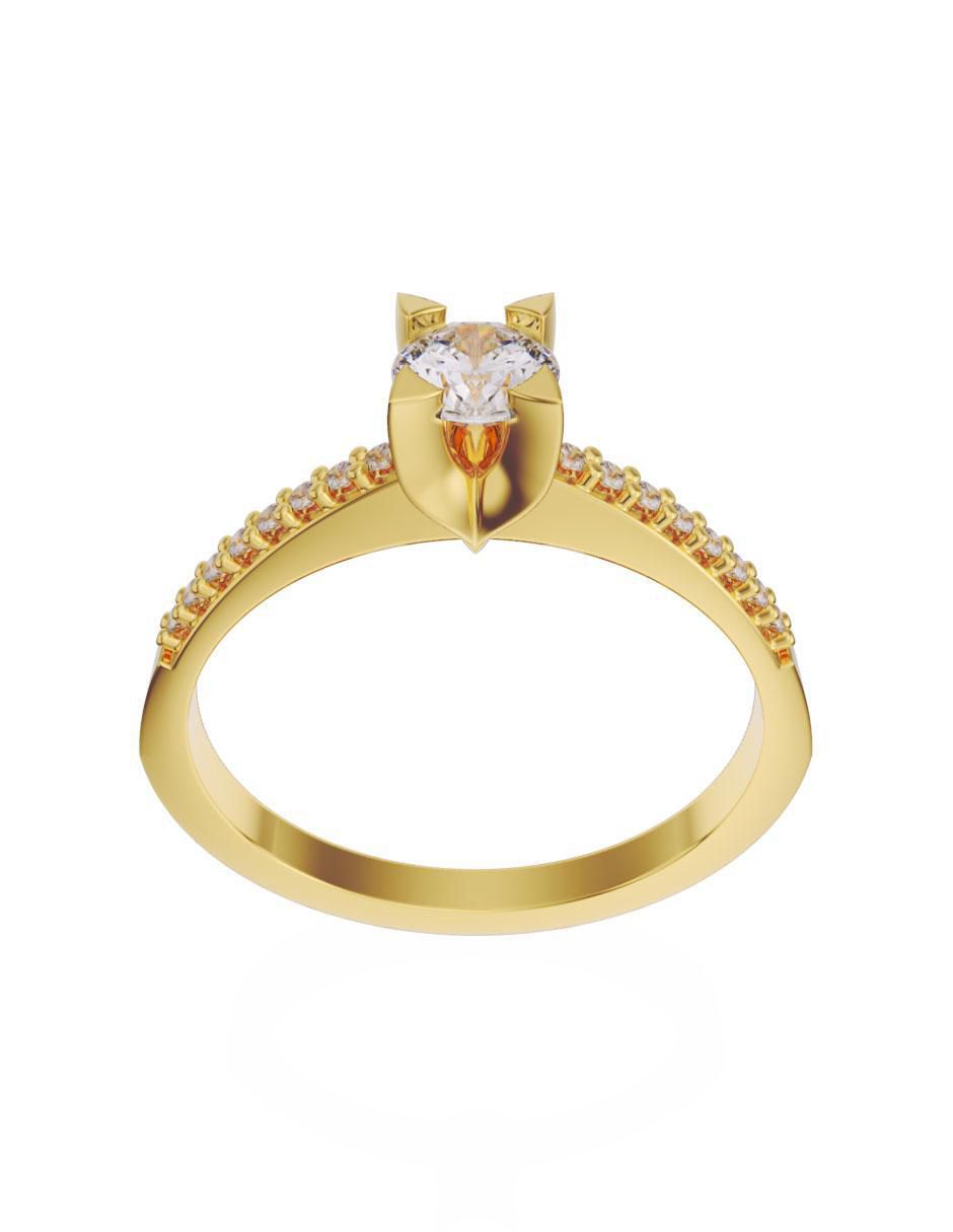 Solitario "de (si aplica)" ninguna fonelli sin familia sin temática 14 k "de" oro zirconia