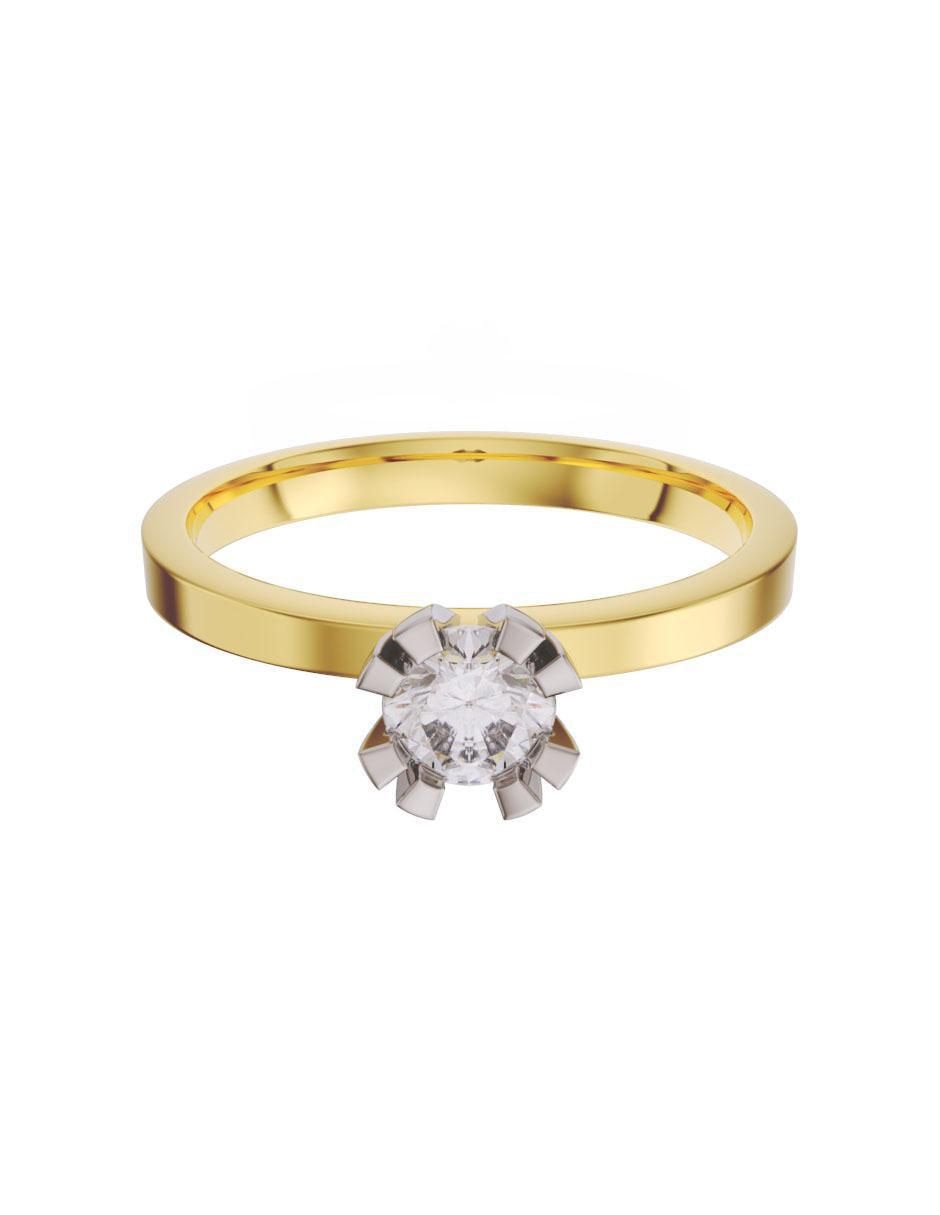 Solitario de oro 14 k zirconia