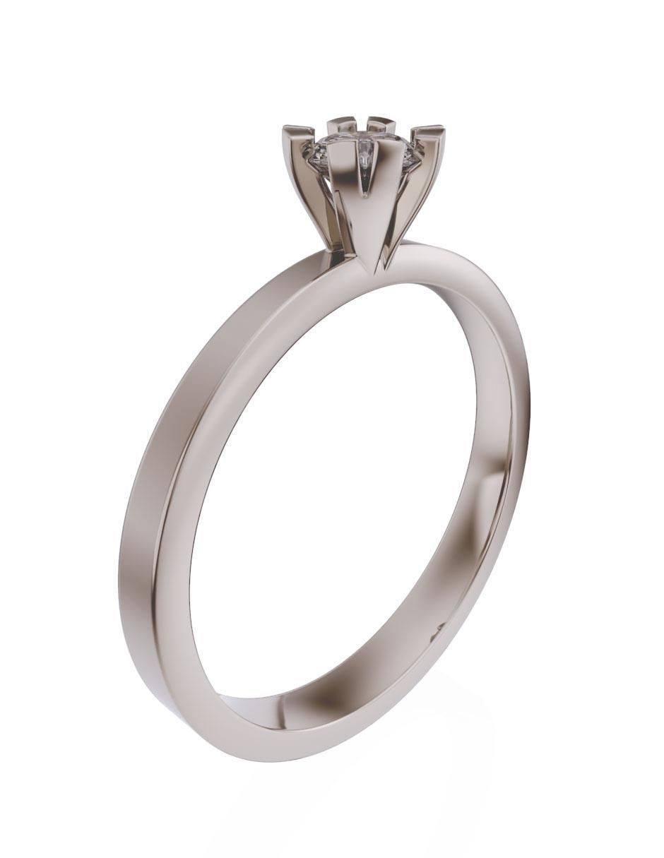 Solitario de oro 14 k zirconia 3