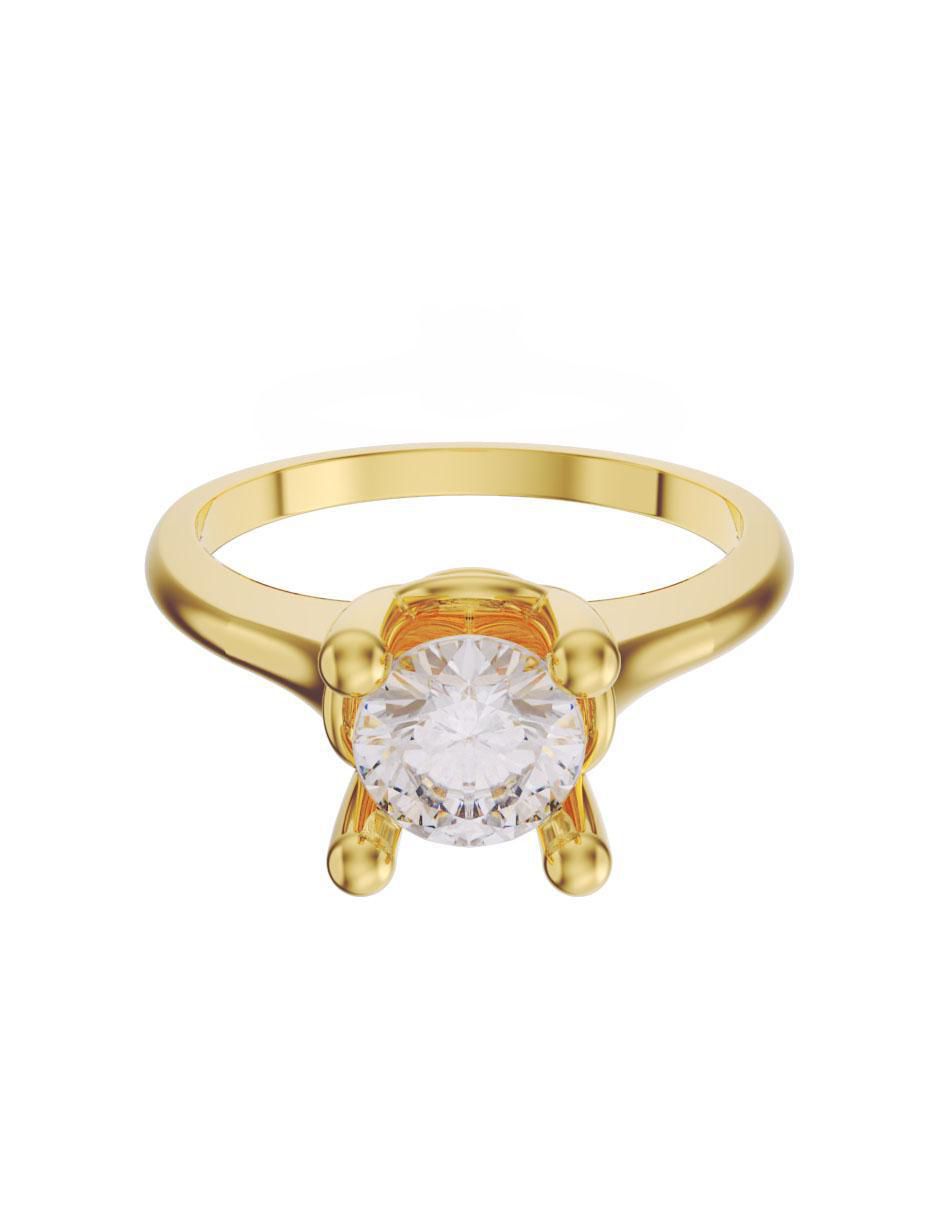 Solitario de oro 14 k zirconia