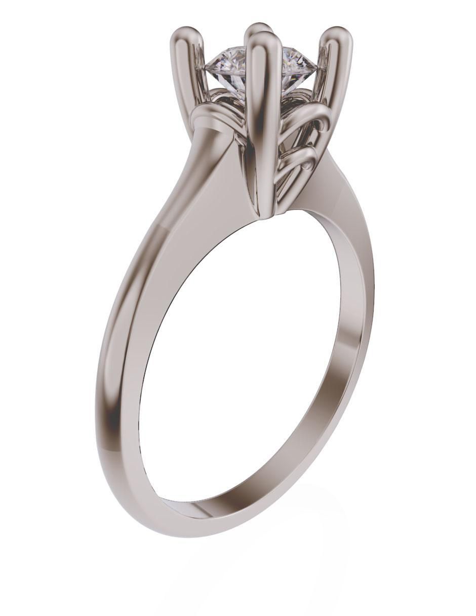 Solitario de oro 14 k zirconia 3