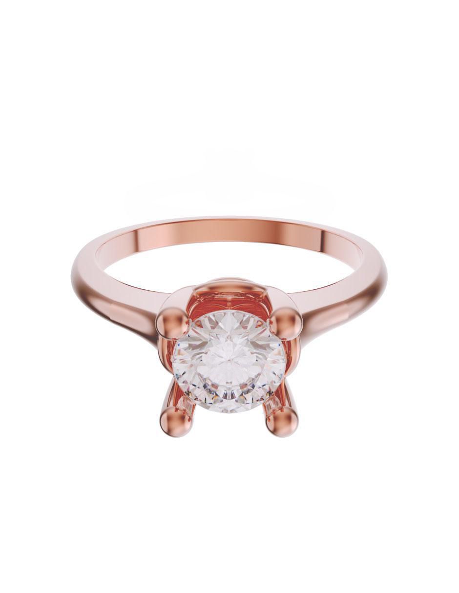 Solitario de oro 14 k zirconia
