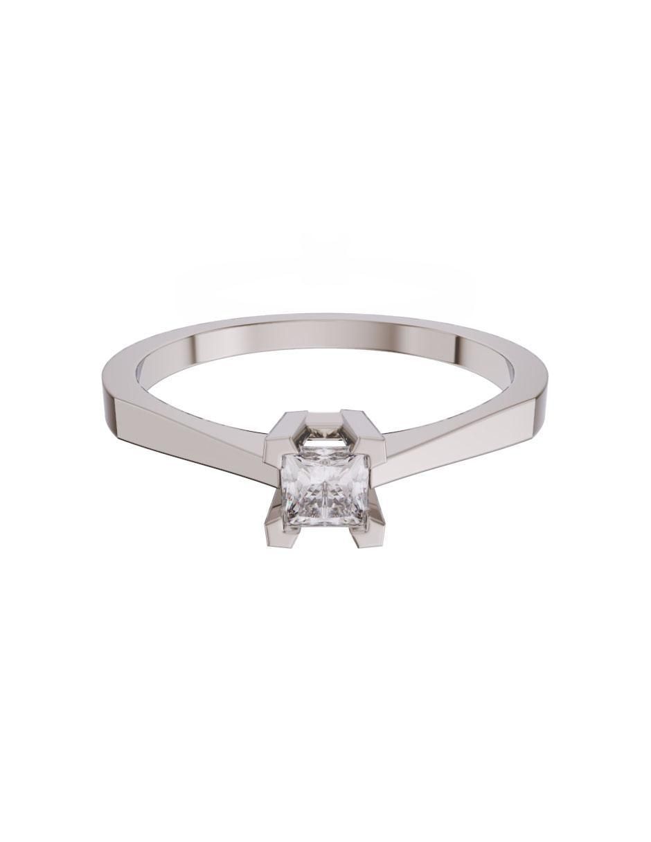 Solitario de oro 14 k zirconia