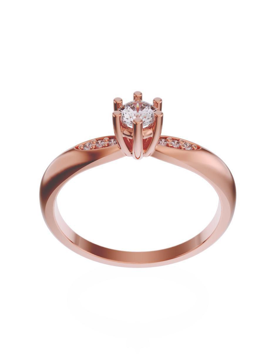 Solitario de oro 14 k zirconia 2