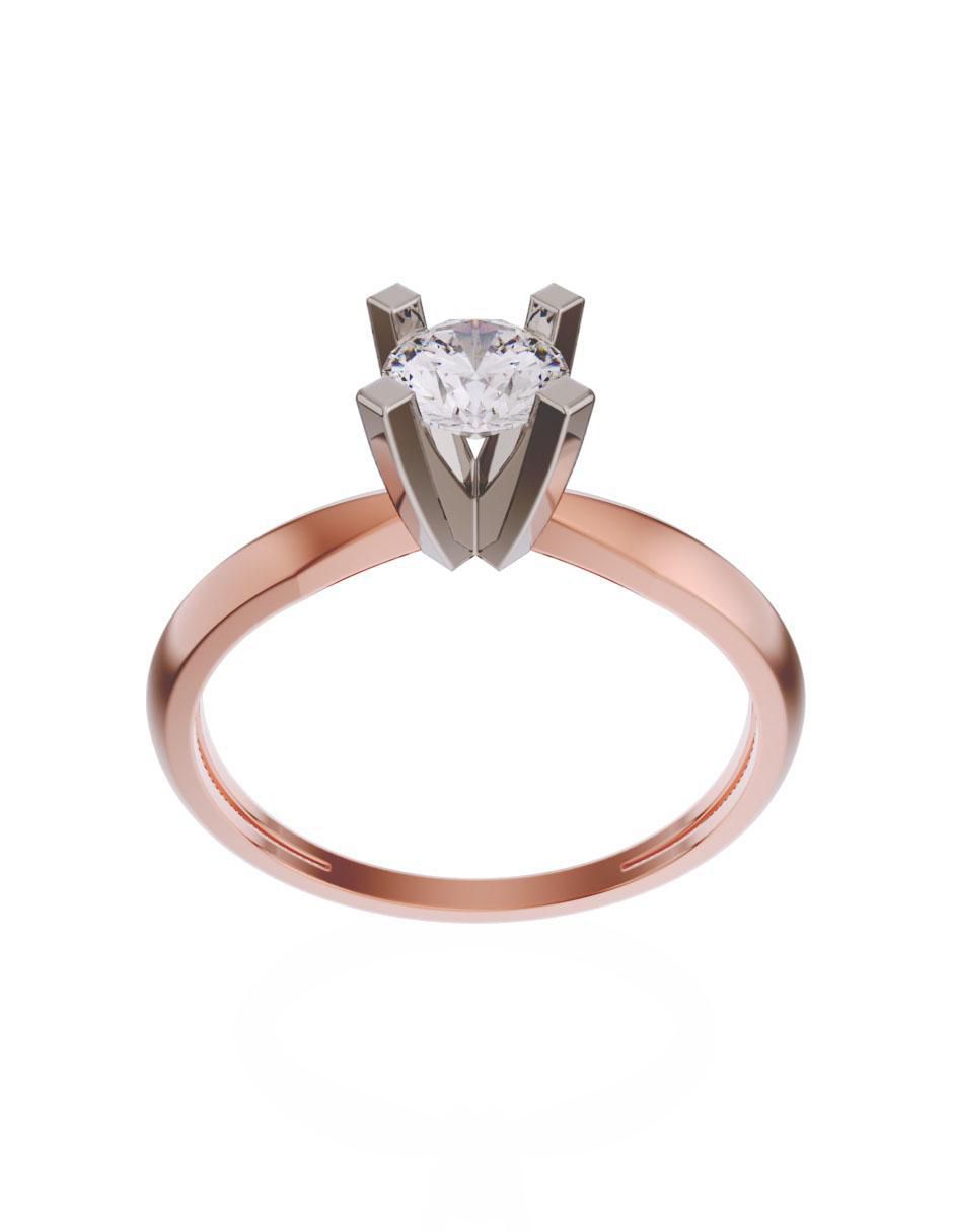 Solitario de oro 14 k zirconia 2
