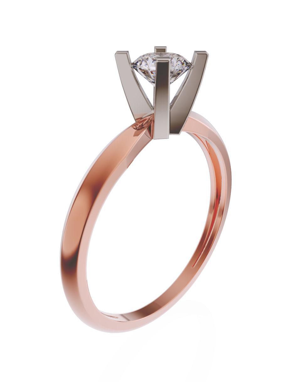 Solitario de oro 14 k zirconia 3