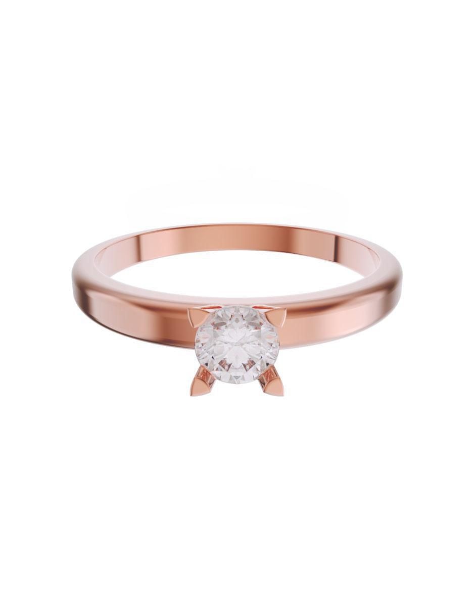 Solitario de oro 14 k zirconia
