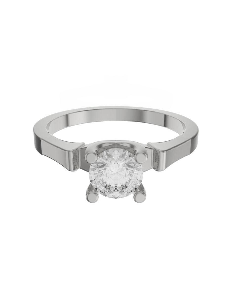 Solitario de oro 14 k zirconia