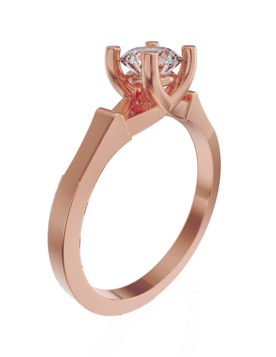 Solitario de oro 14 k zirconia 3
