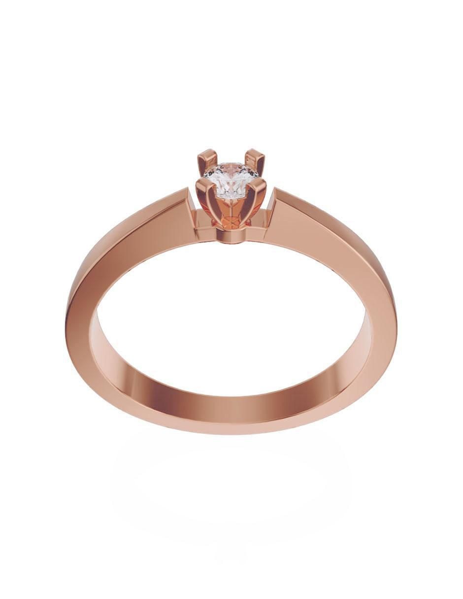 Solitario de oro 14 k zirconia 2