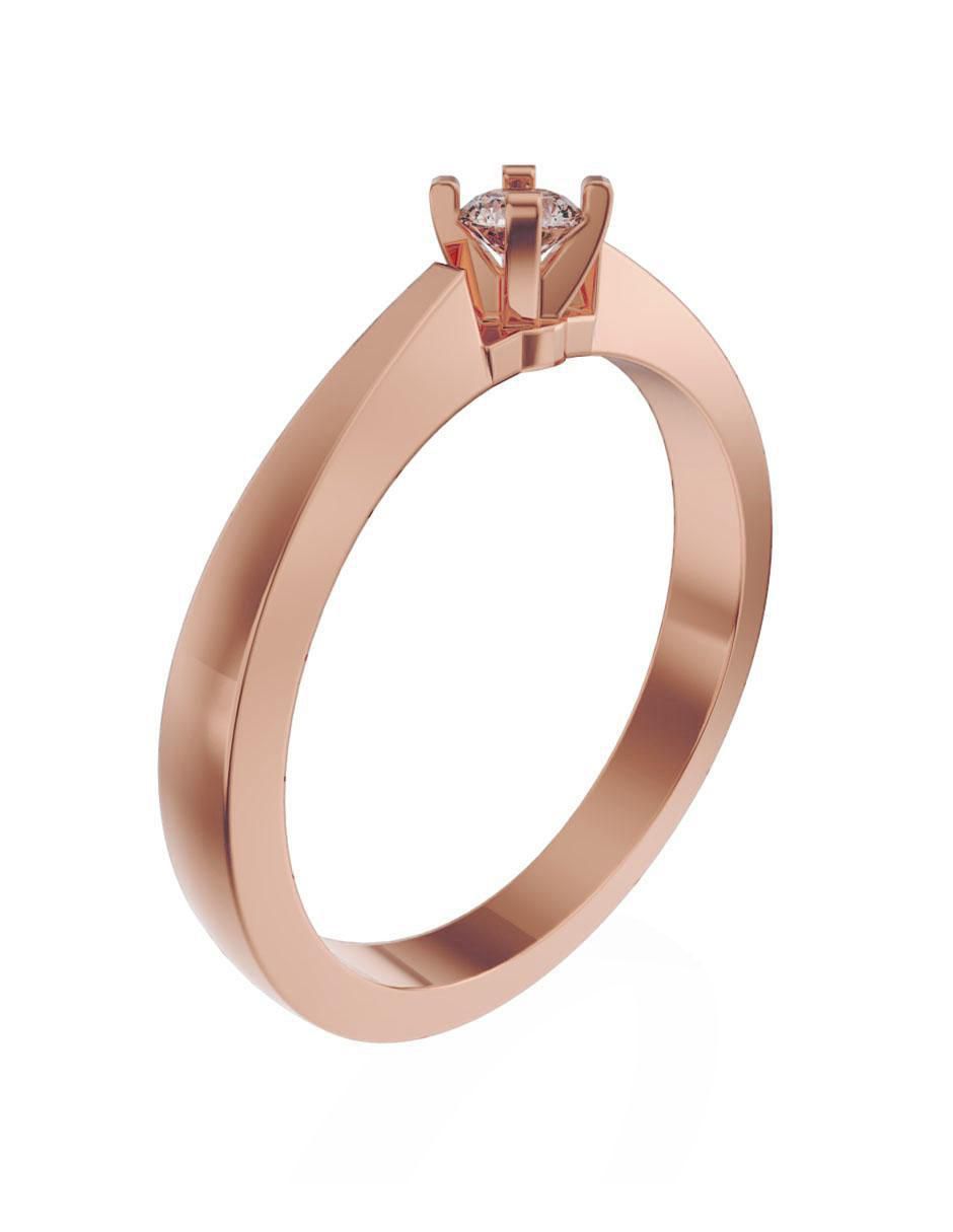 Solitario de oro 14 k zirconia 3