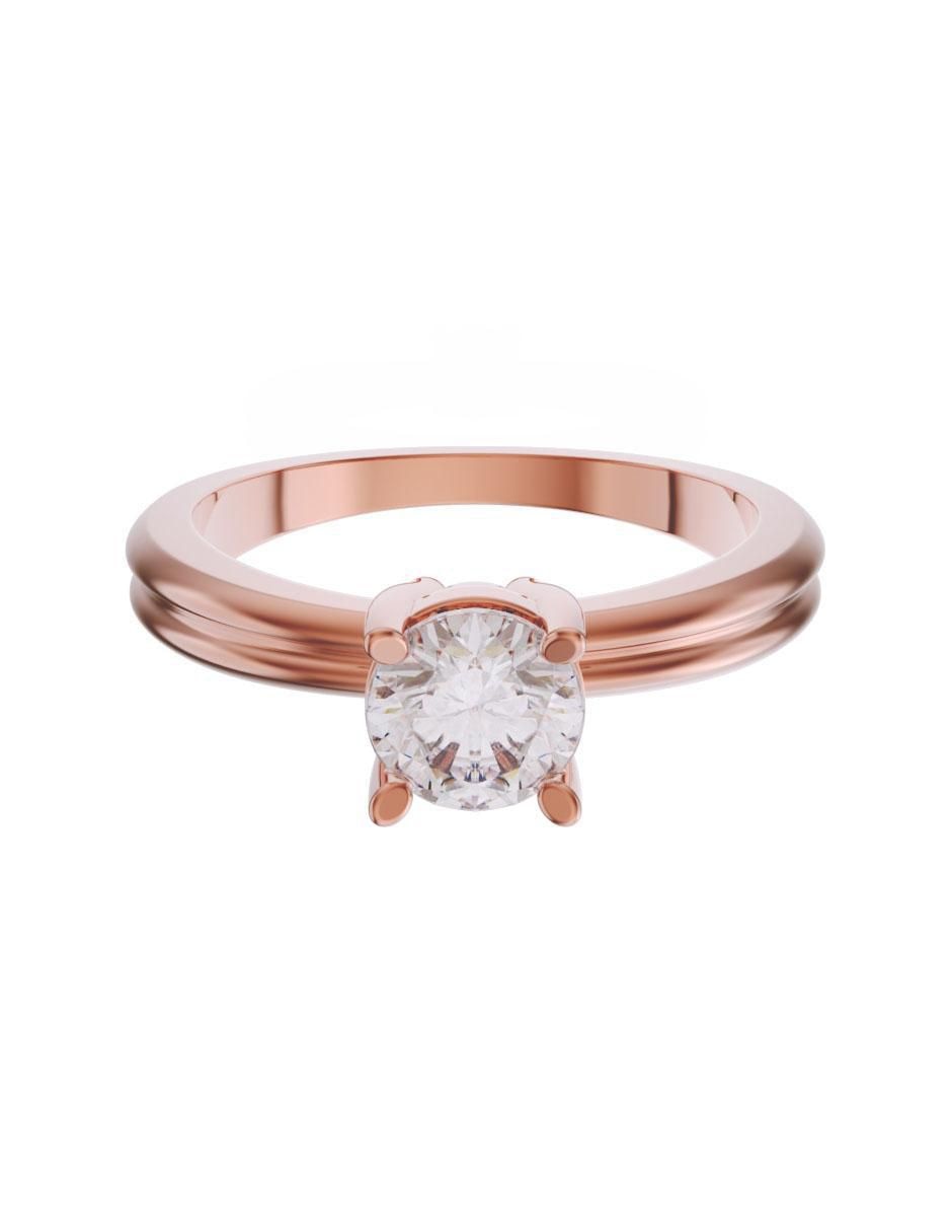 Solitario de oro 14 k zirconia