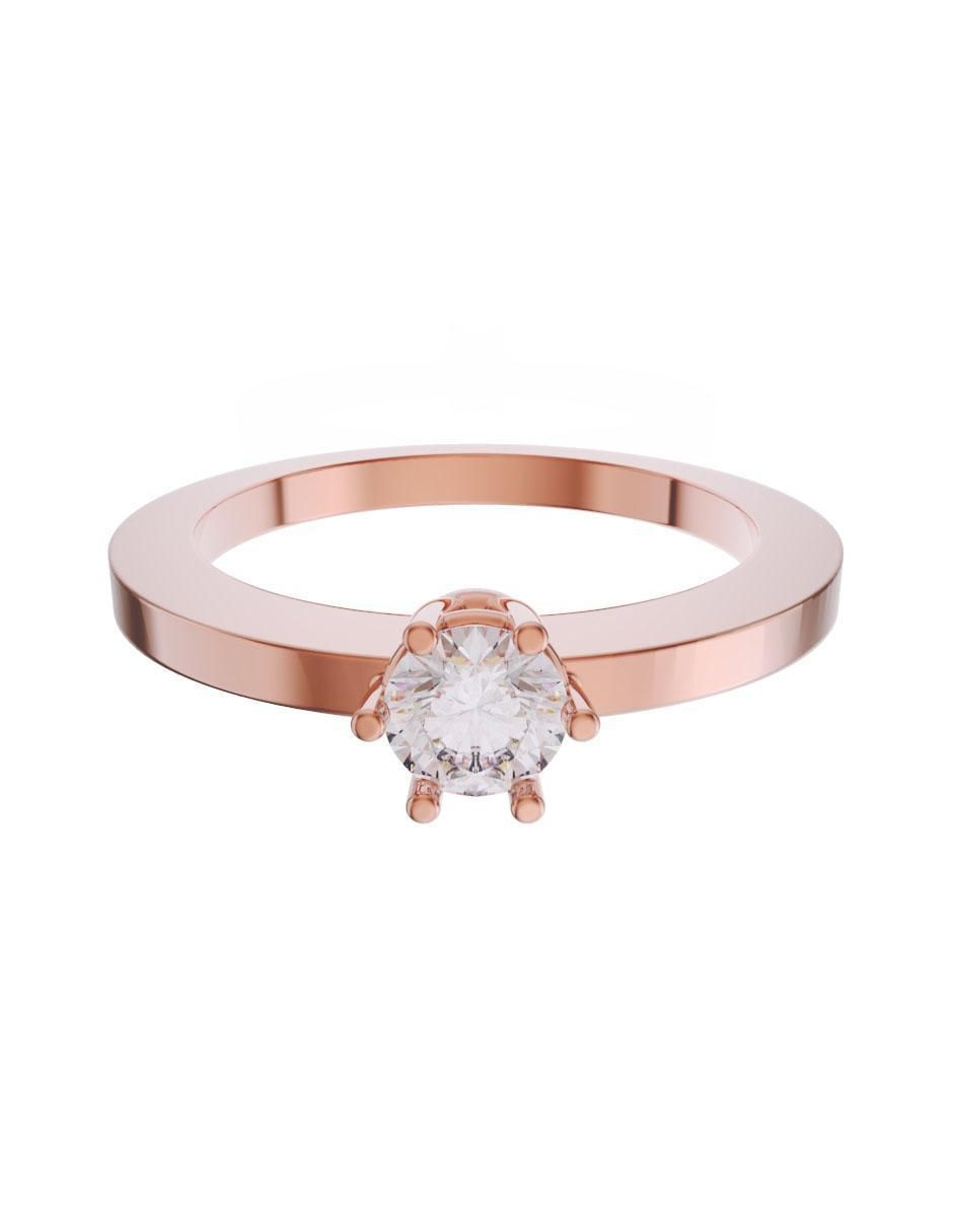 Solitario de oro 14 k zirconia