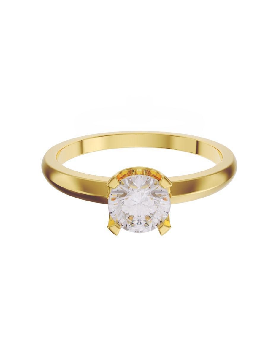 Solitario de oro 14 k zirconia