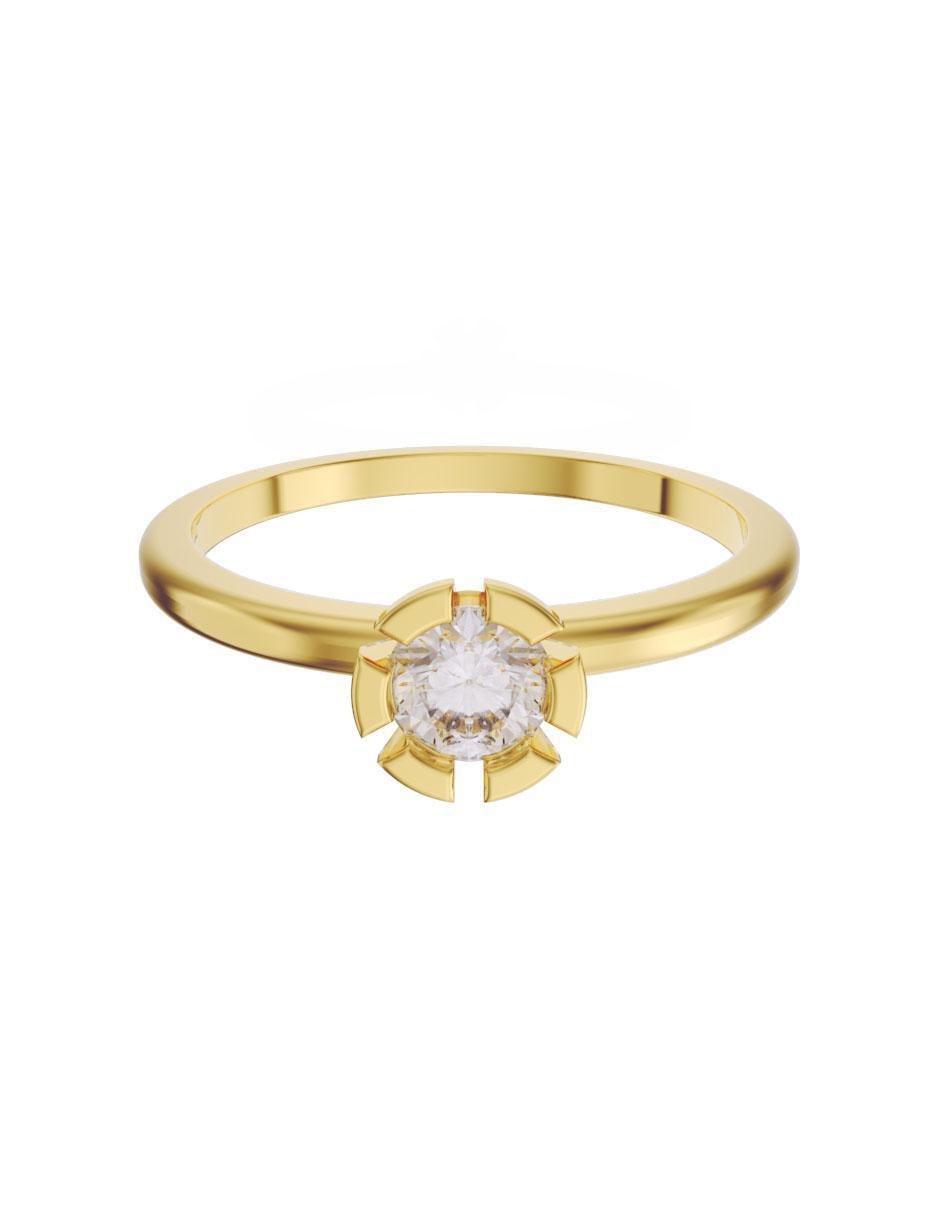 Solitario de oro 14 k zirconia