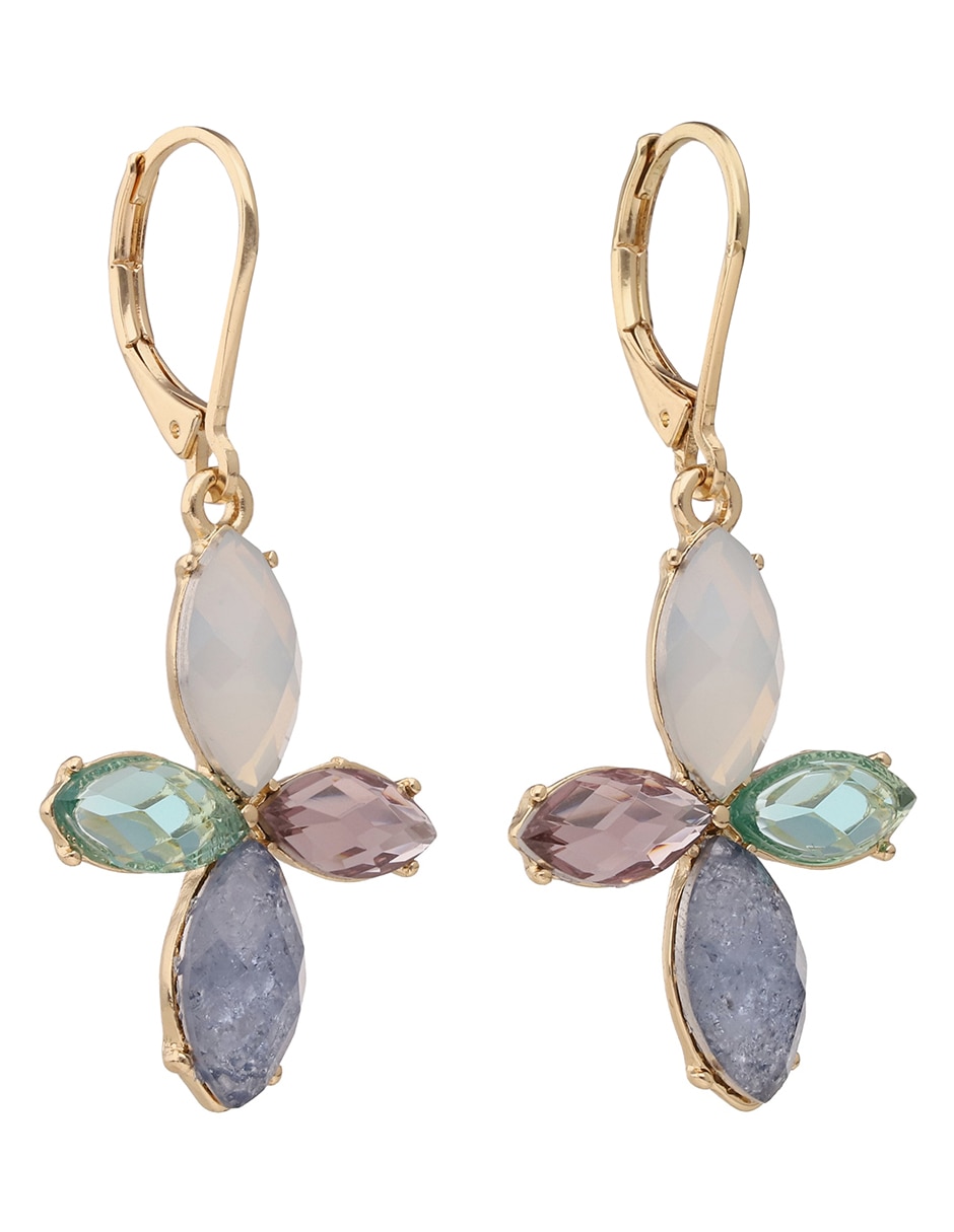 Aretes de flor Garden Gala con acabado pavé cristal 2