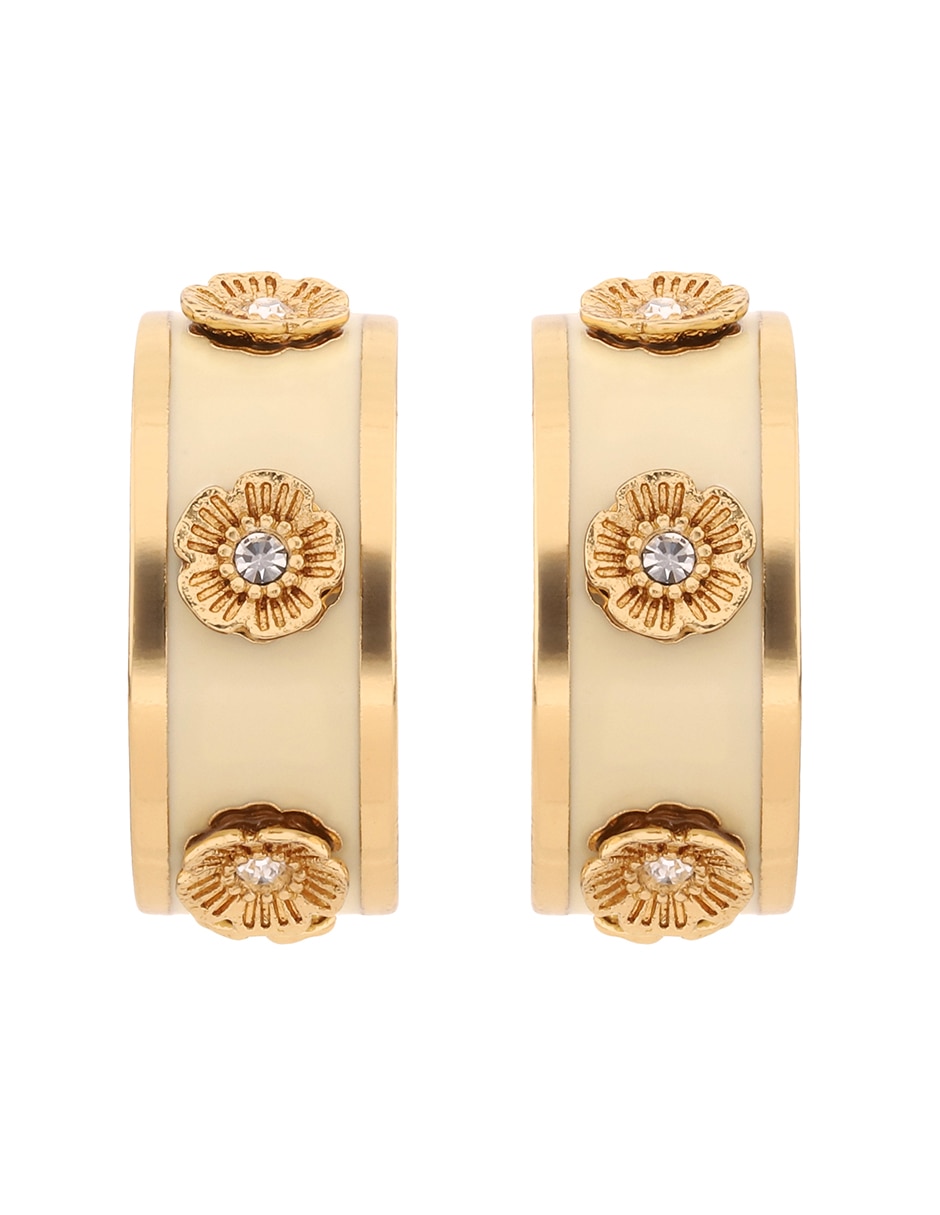 Arracadas de flor 3.1 Mday Pearls And Florals con acabado brillante cristal