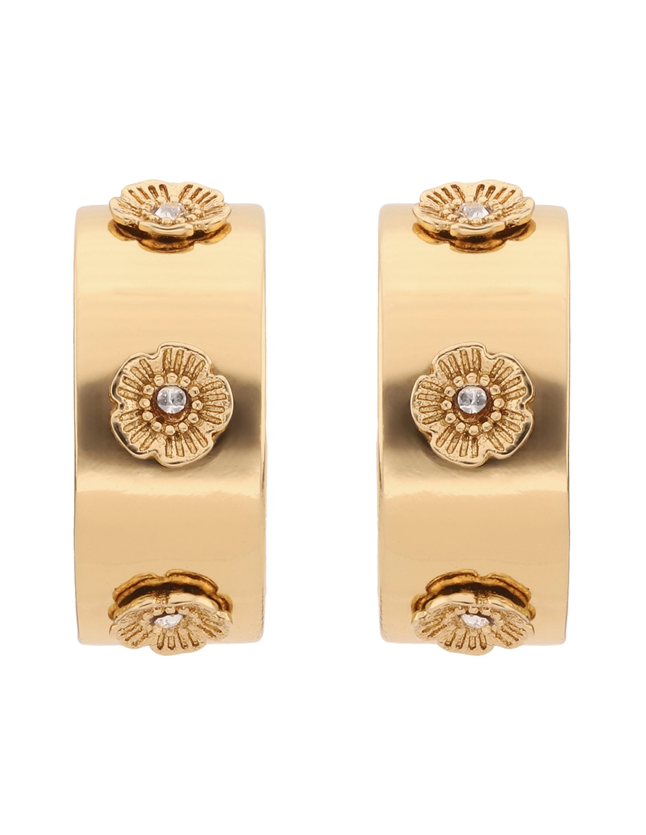 Arracadas de flor 3.1 Mday Pearls And Florals con acabado brillante cristal