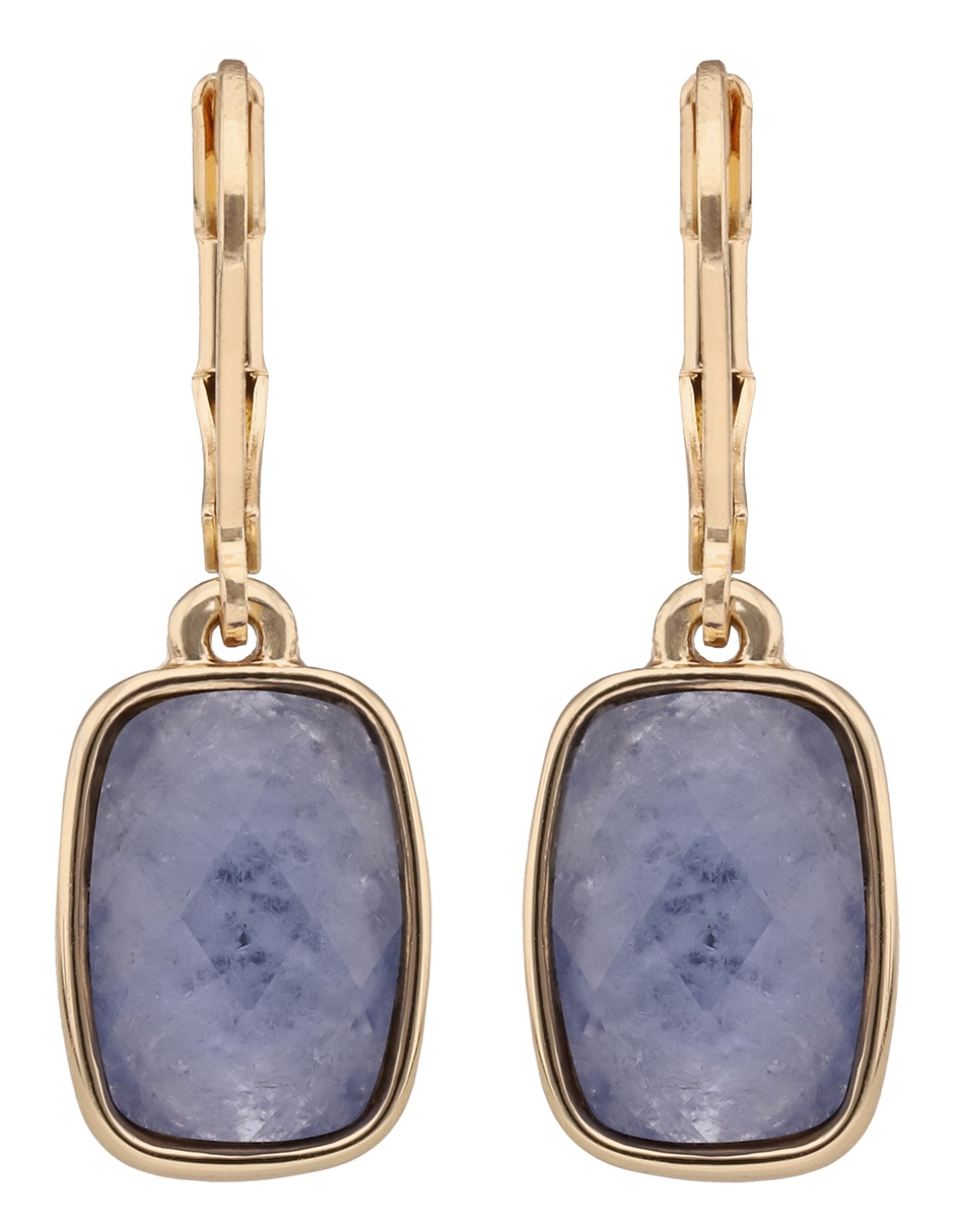 Aretes rectangulares Fresh Start con acabado pavé cristal