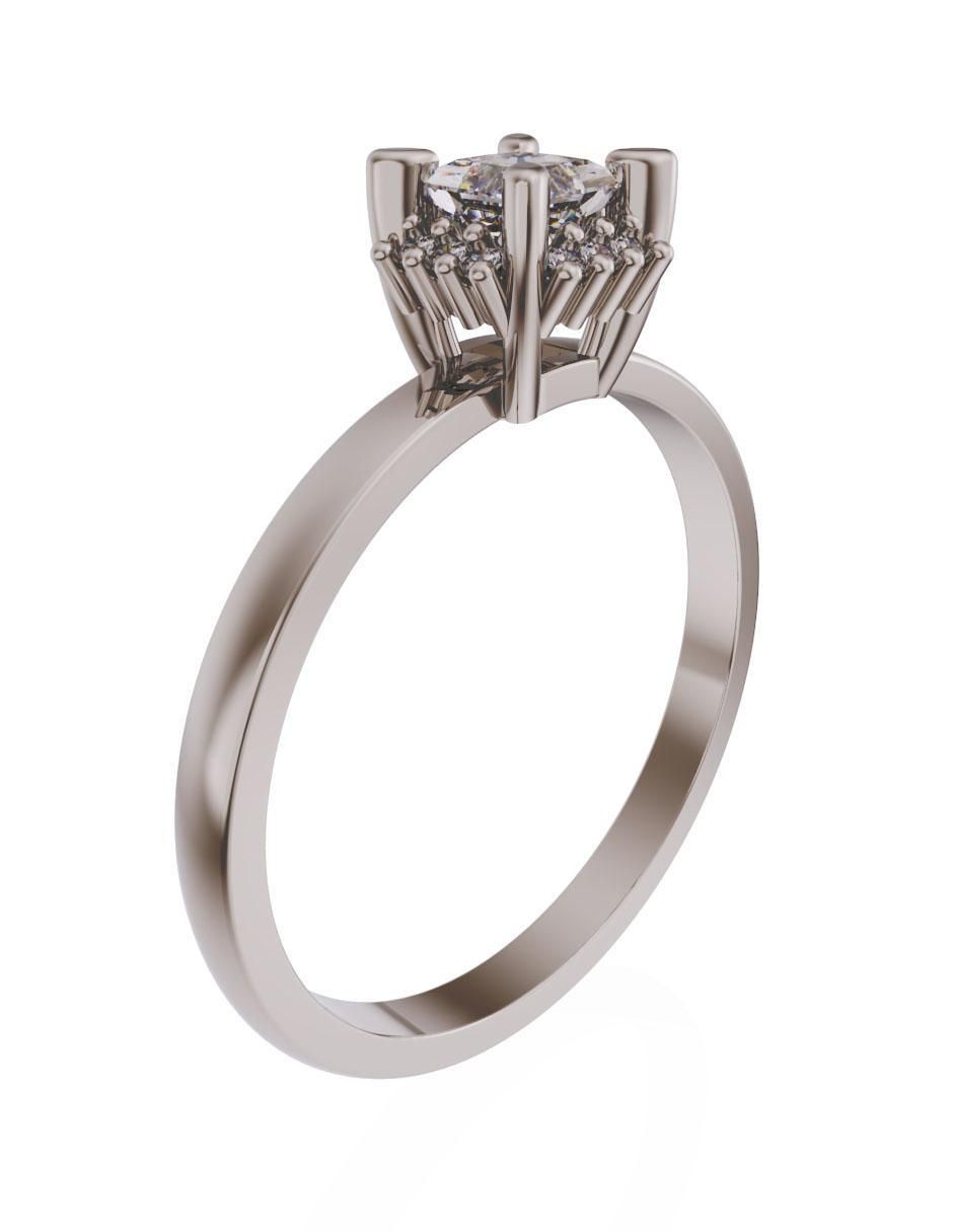 Solitario de oro 10 k zirconia 3