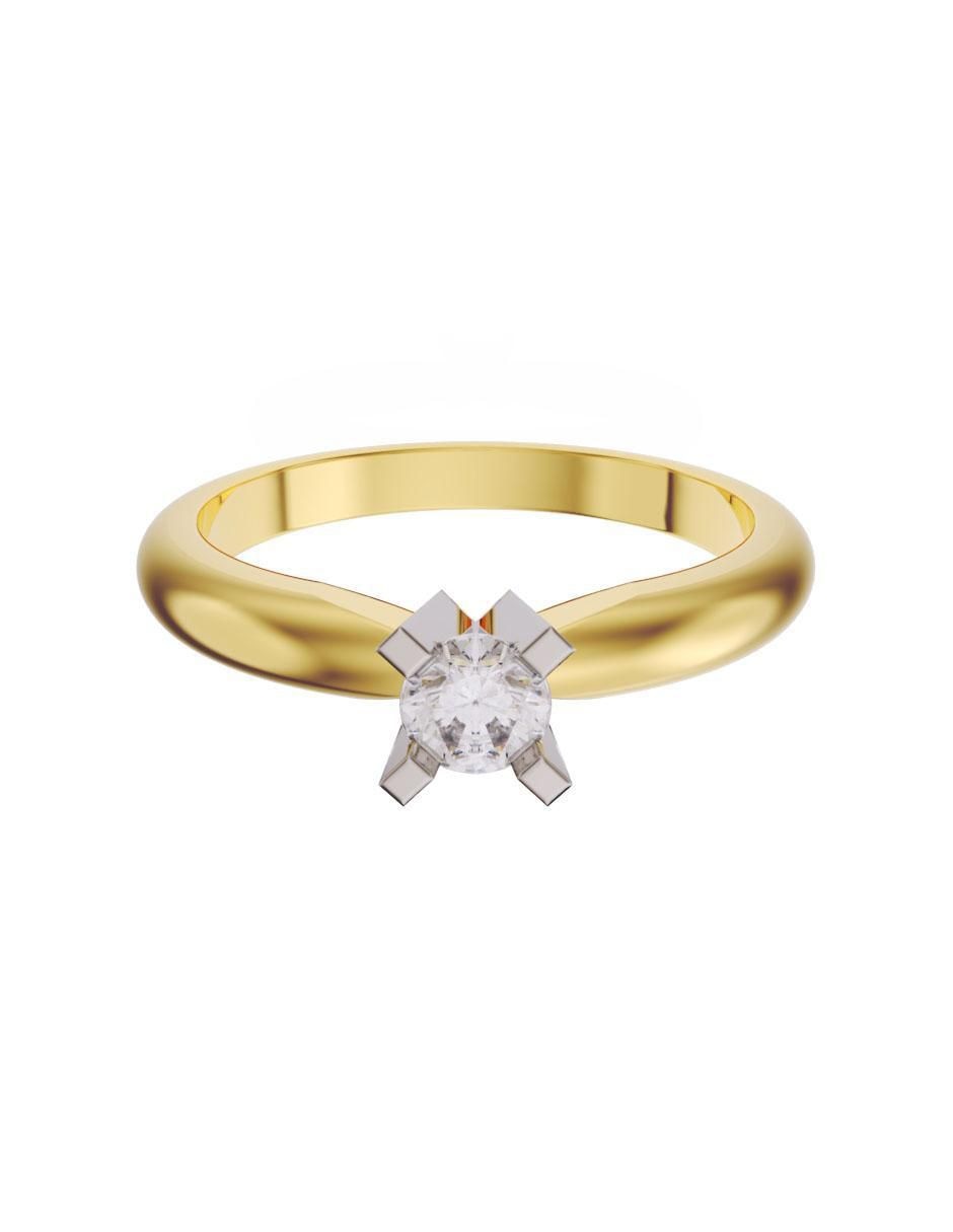 Solitario de oro 10 k zirconia