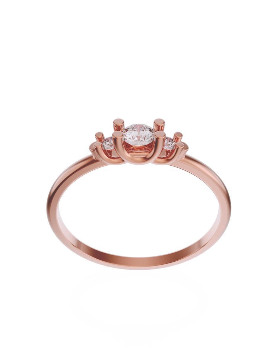Solitario de oro 10 k zirconia 2