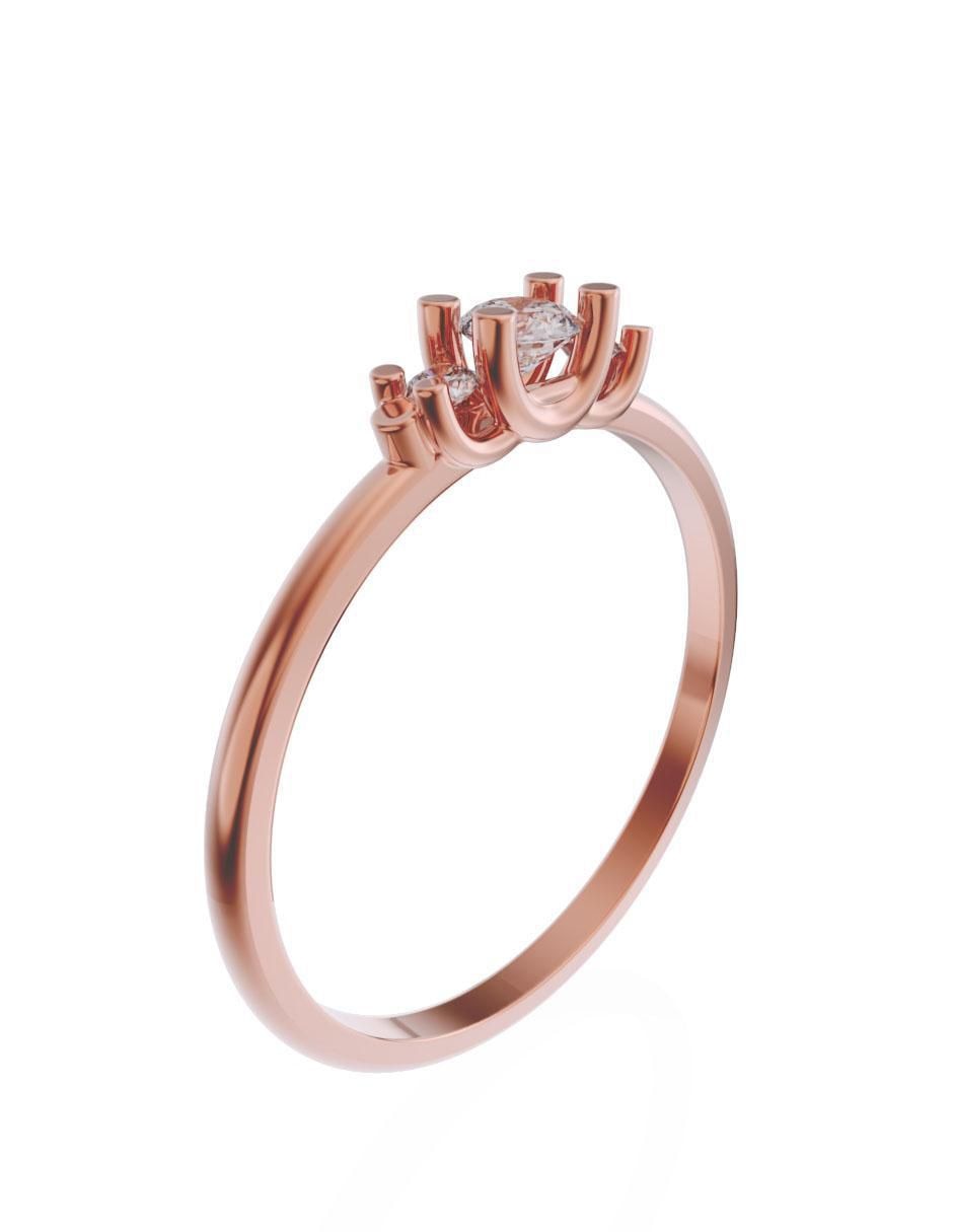 Solitario de oro 10 k zirconia 3