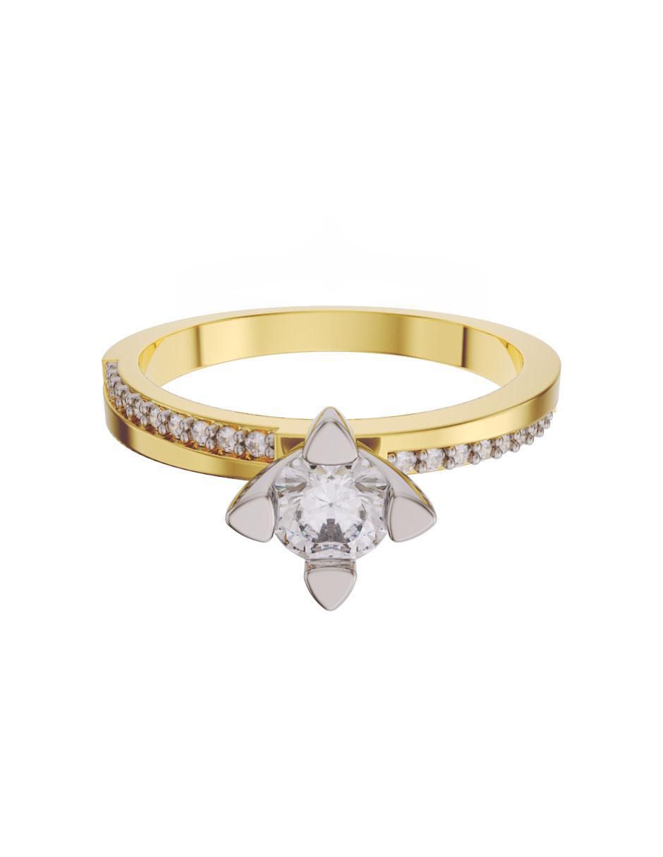 Solitario de oro 10 k zirconia