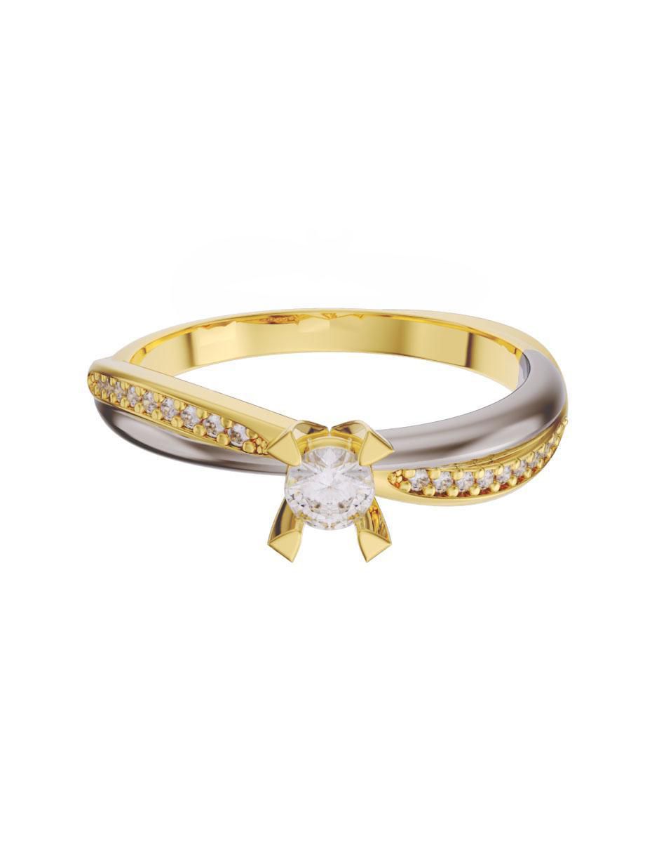 Solitario de oro 10 k zirconia