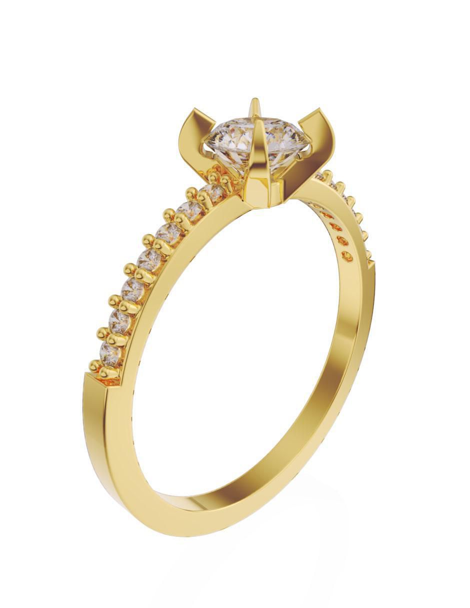 Solitario Fonelli 10 k de oro zirconia