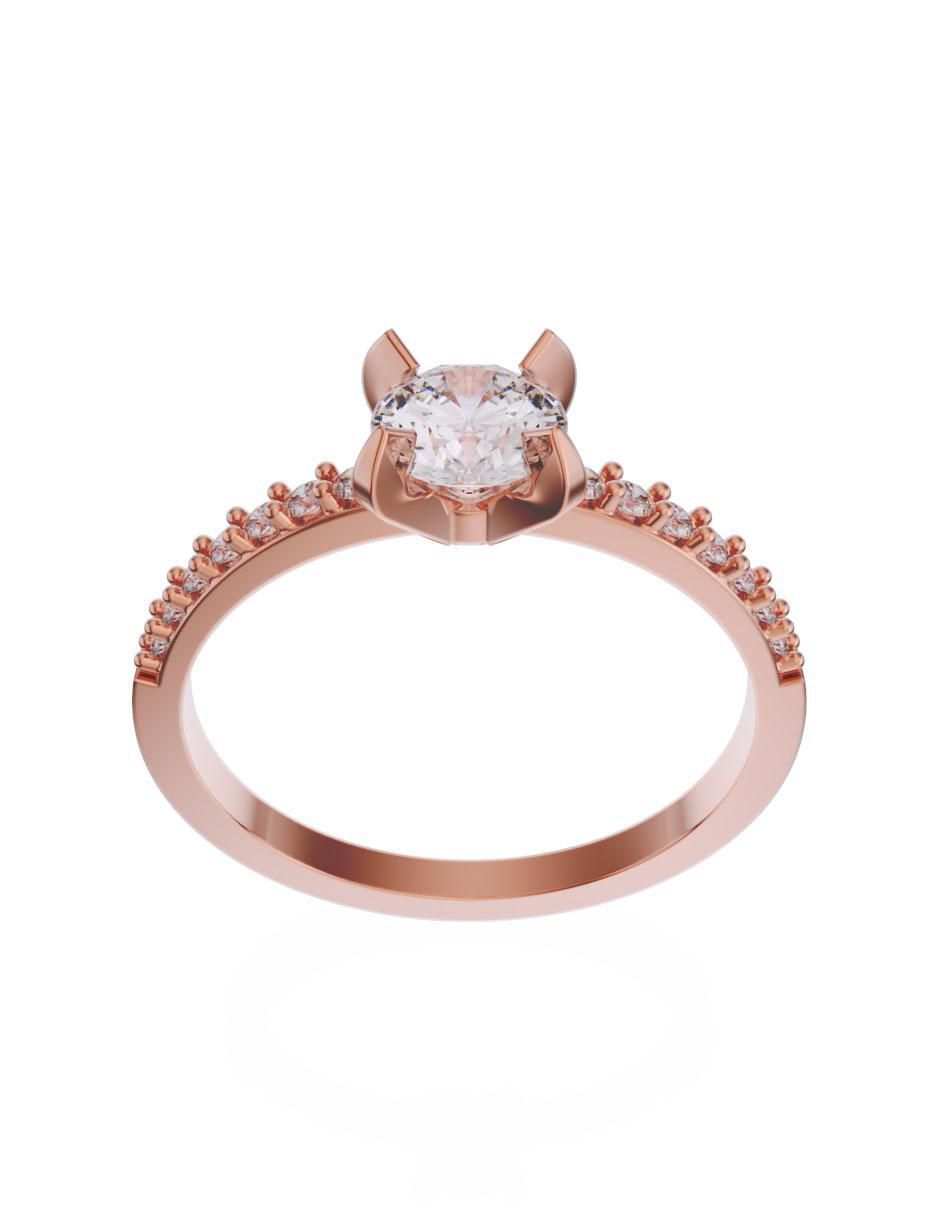 Solitario de oro 10 k zirconia 2