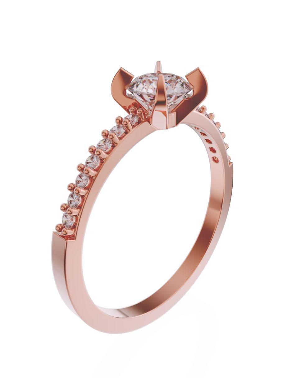 Solitario de oro 10 k zirconia 3