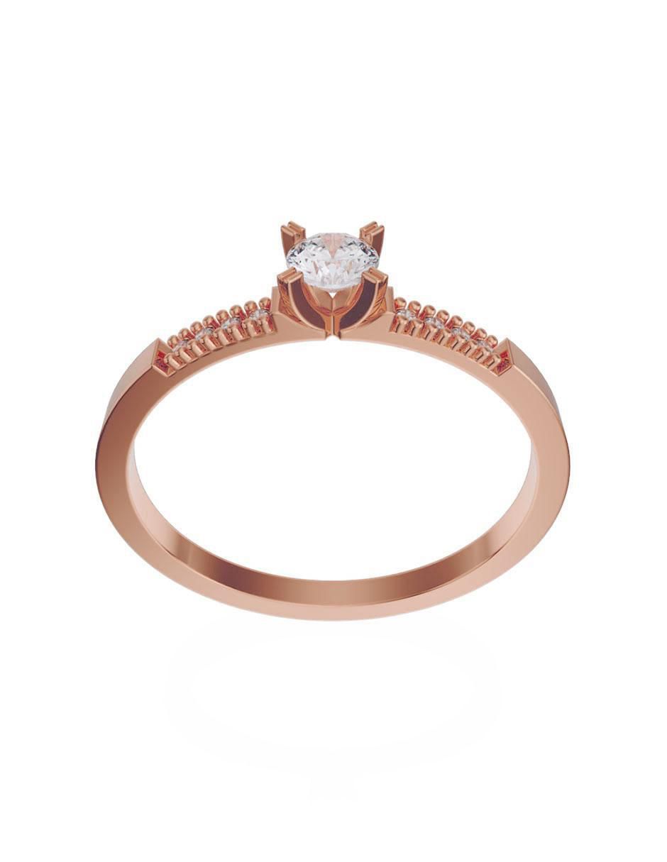 Solitario de oro 10 k zirconia 2