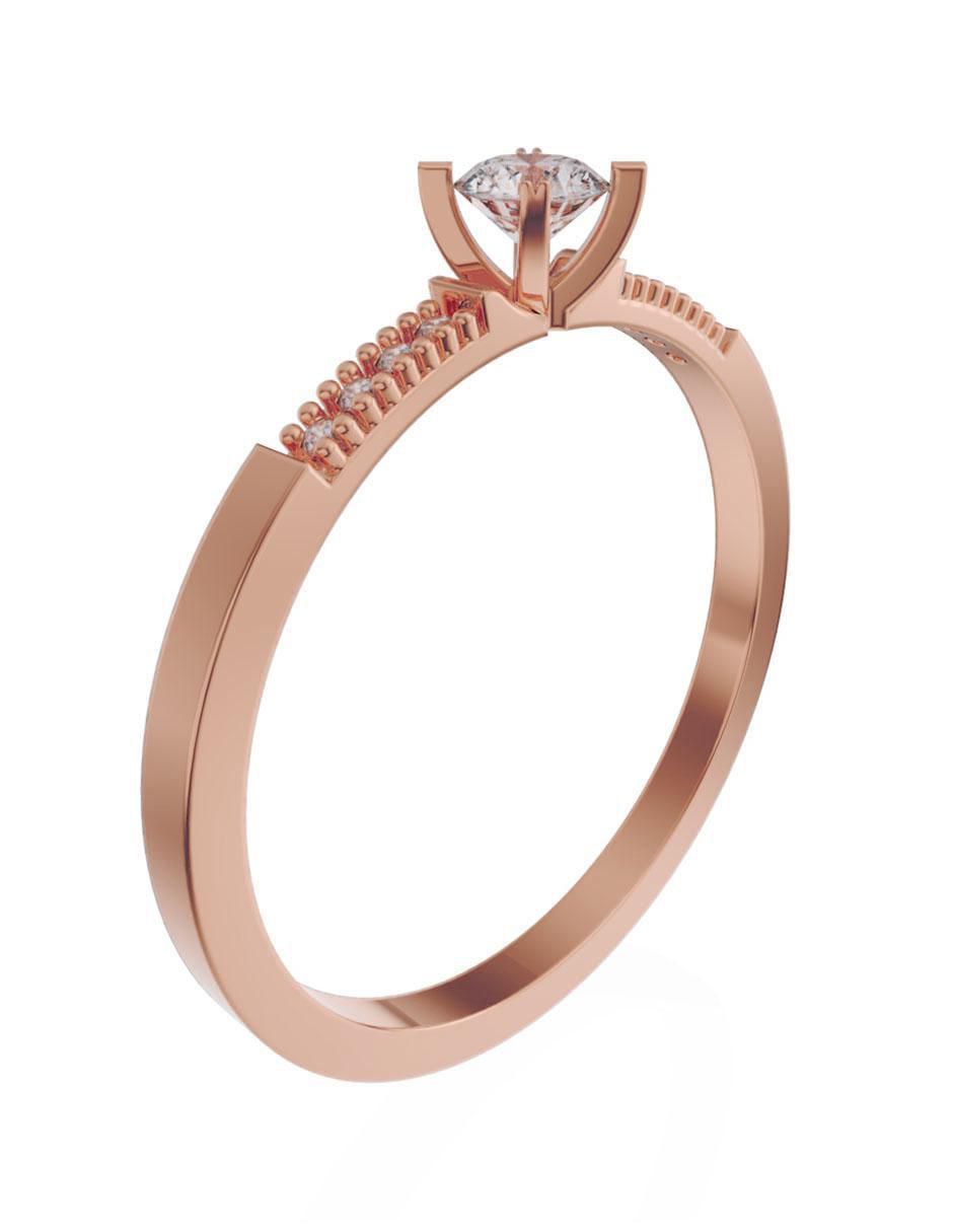 Solitario de oro 10 k zirconia 3