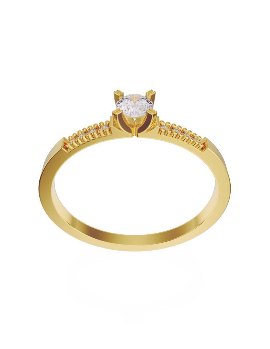 Solitario Fonelli 10 k de oro zirconia