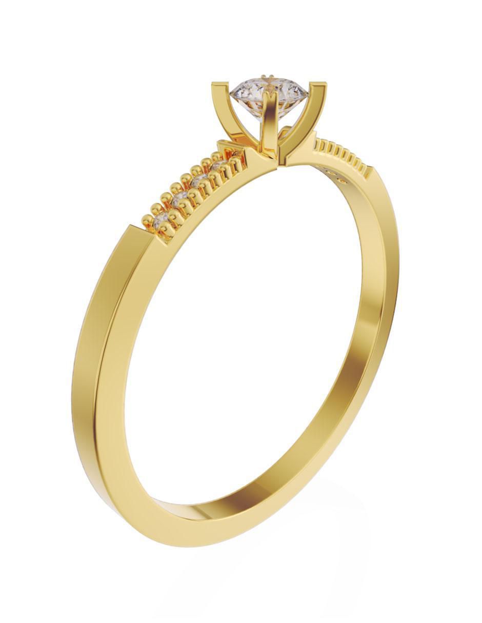 Solitario Fonelli 10 k de oro zirconia