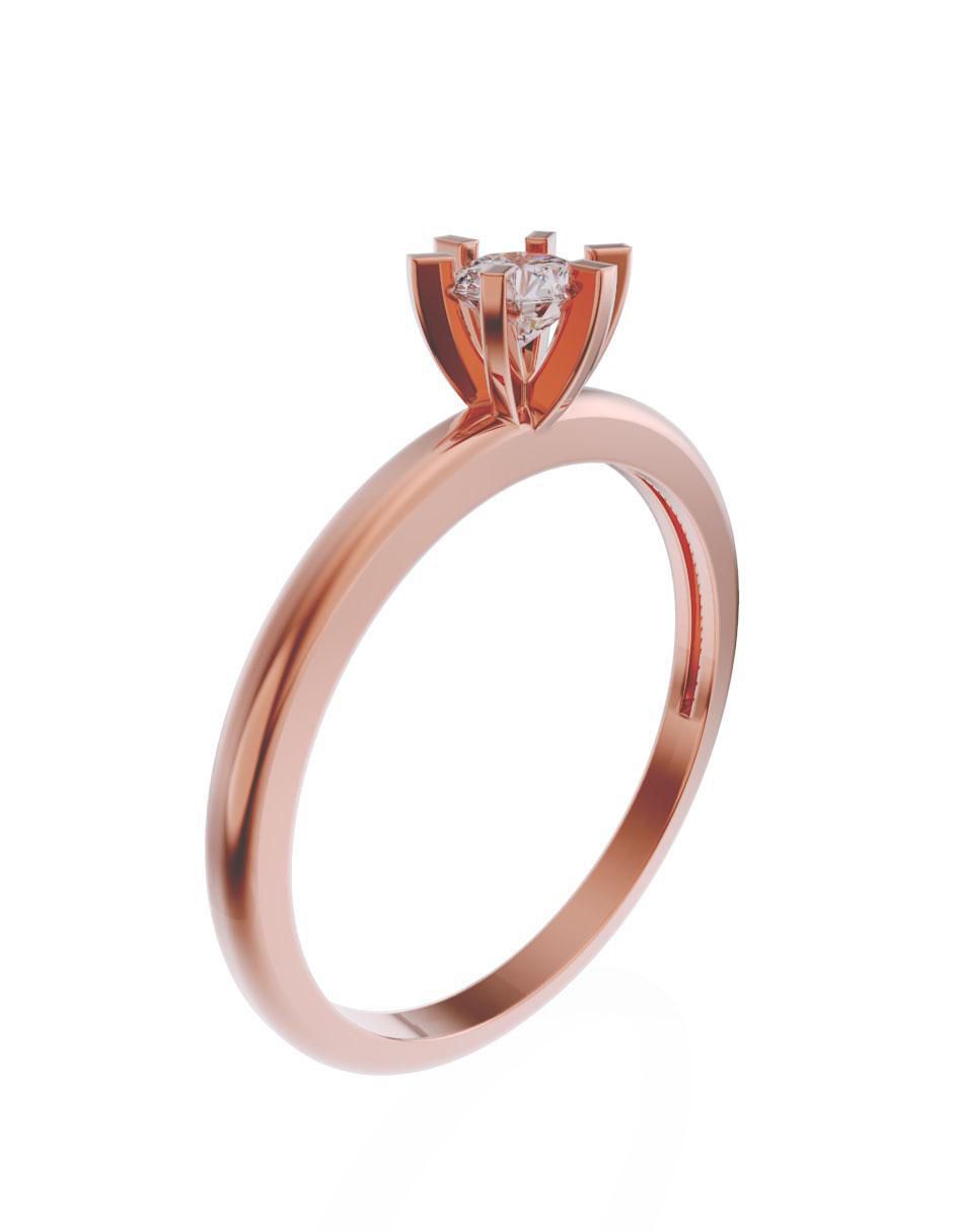 Solitario de oro 10 k zirconia 3