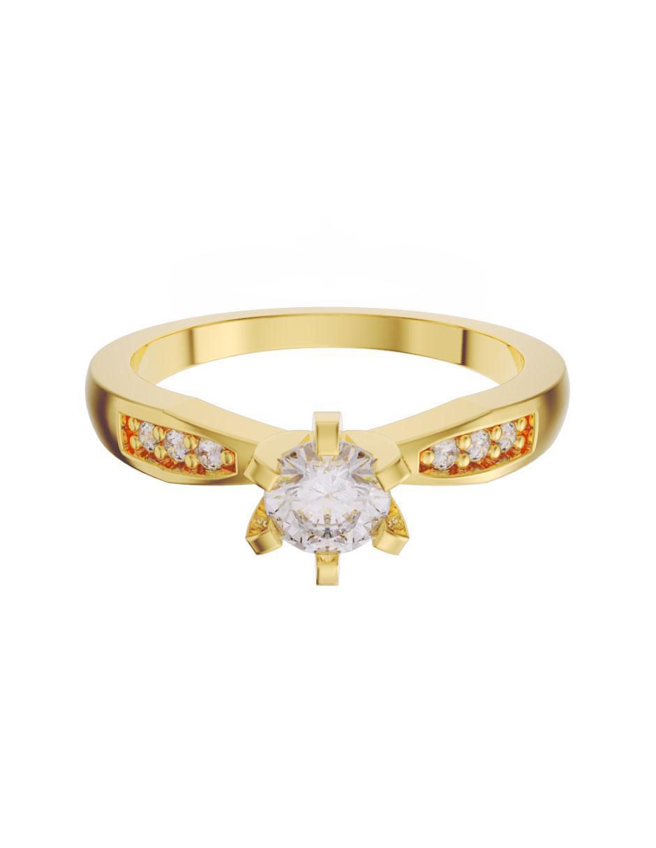 Solitario de oro 10 k zirconia