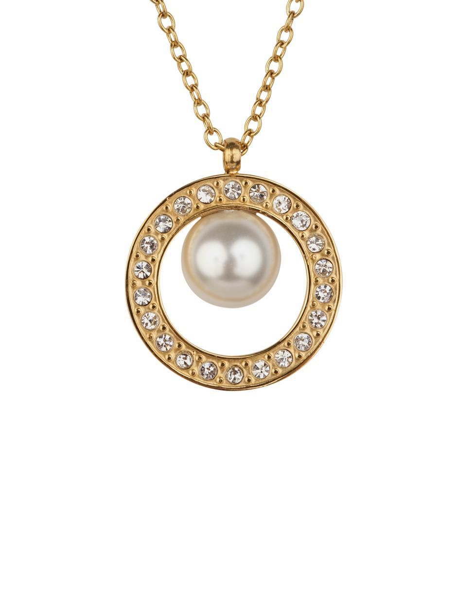 Set de collar y aretes Emy baño de oro 14 K perla 6