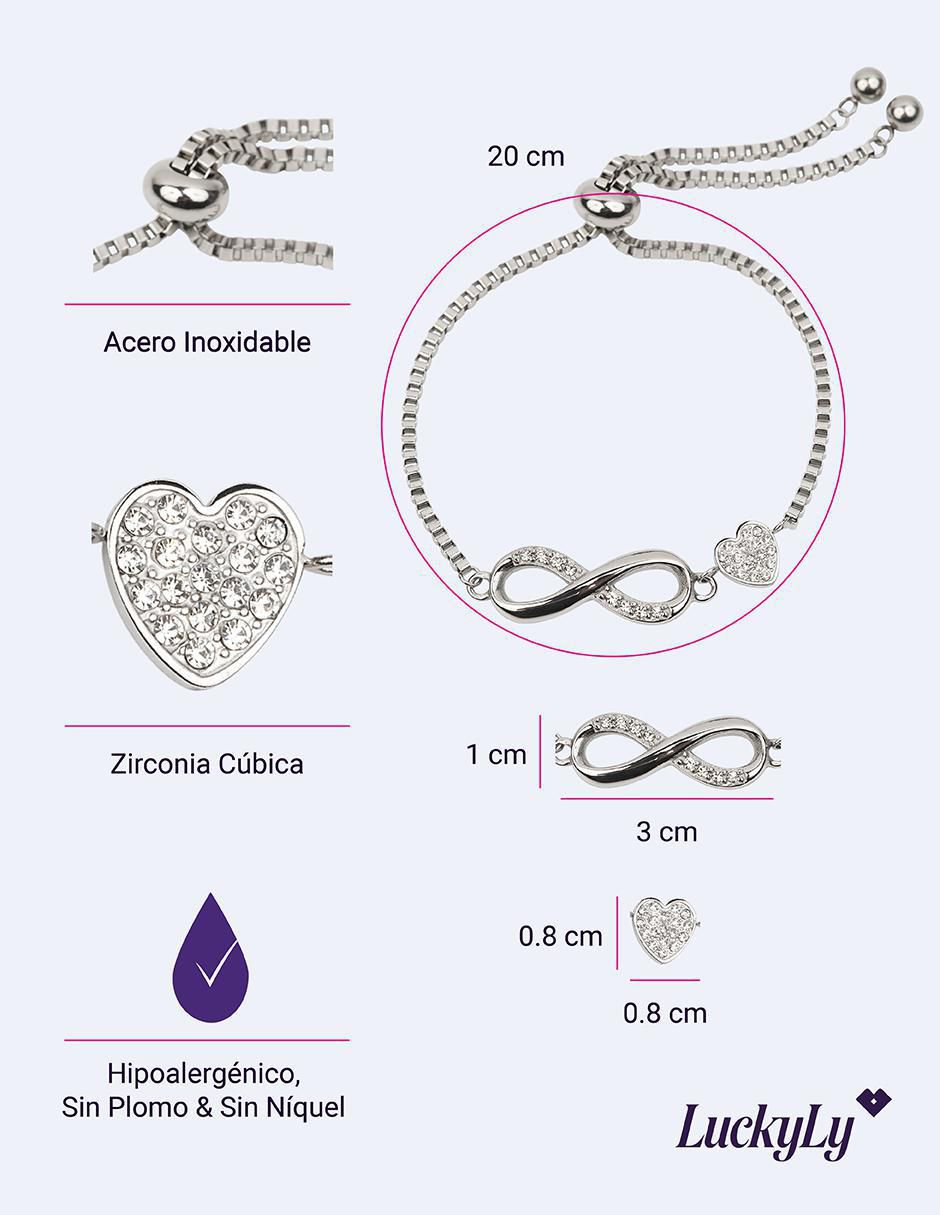 Pulsera luckyly "de" acero inoxidable sin kilataje angie "con acabado" baño oro