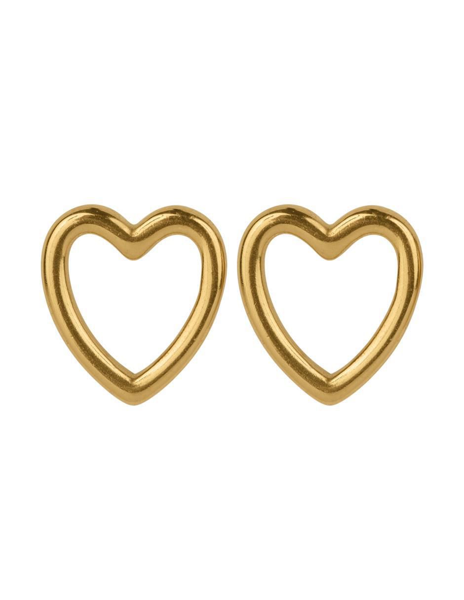 Aretes de corazón Elsie con acabado brillante