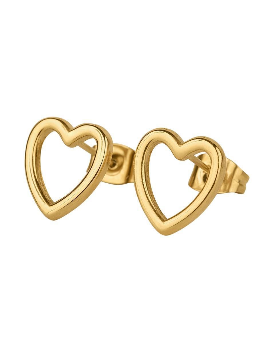 Aretes de corazón Elsie con acabado brillante 2