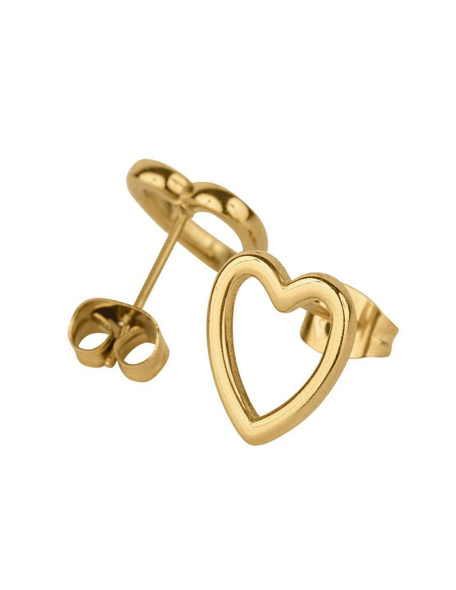 Aretes de corazón Elsie con acabado brillante 3