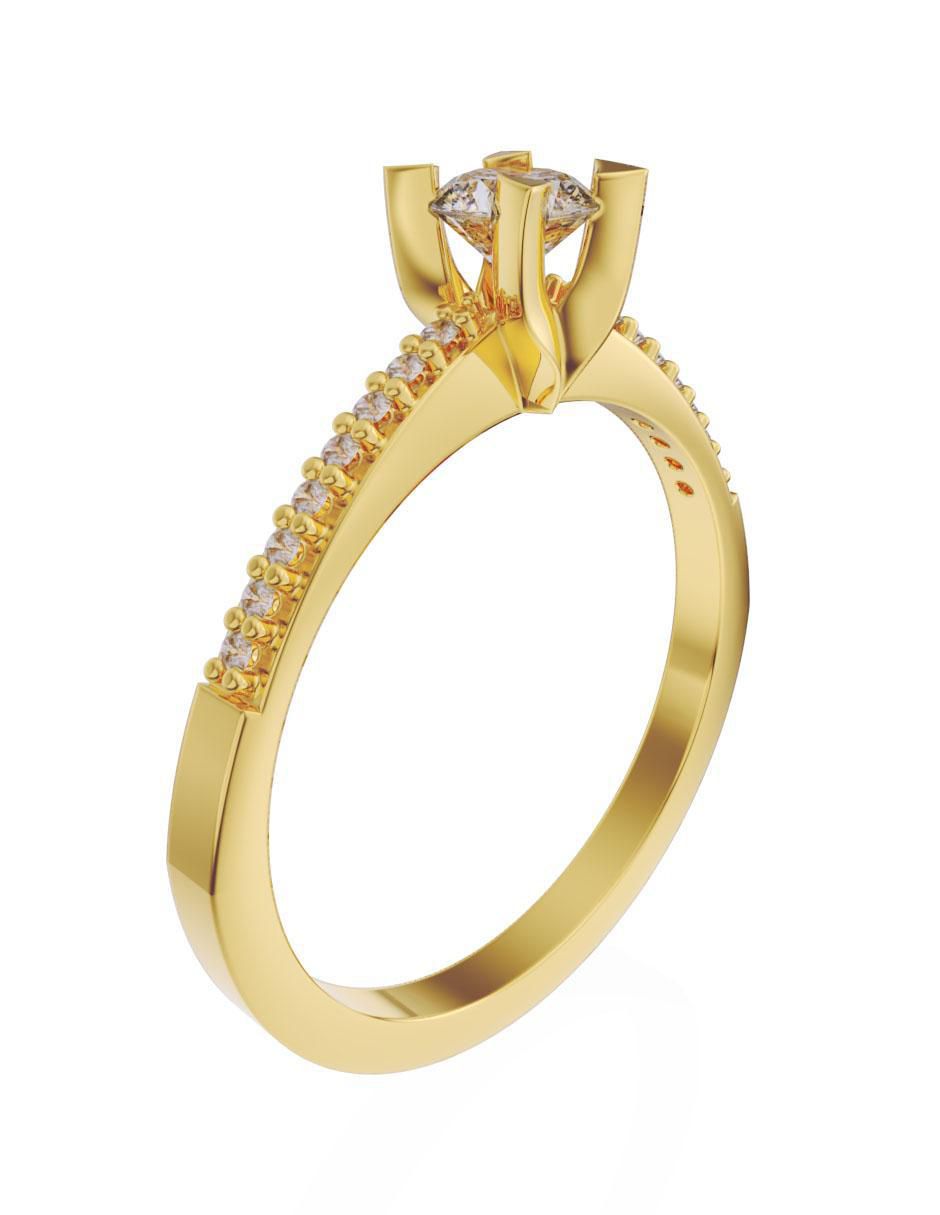 Solitario "de" oro 10 k fonelli sin familia o colección zirconia